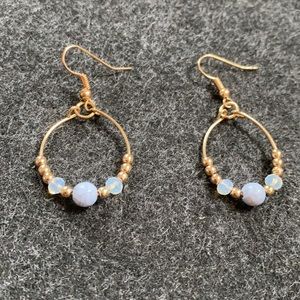 🌟Free🌟 Vintage hoop dangle earrings decorated with gem stones